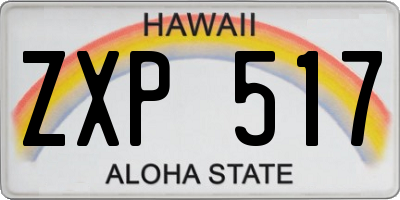 HI license plate ZXP517
