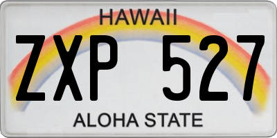 HI license plate ZXP527