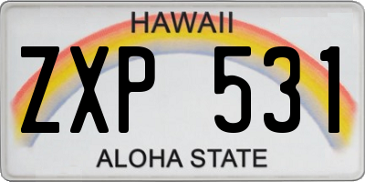 HI license plate ZXP531