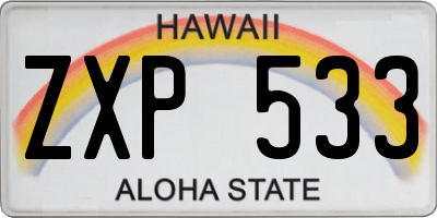 HI license plate ZXP533
