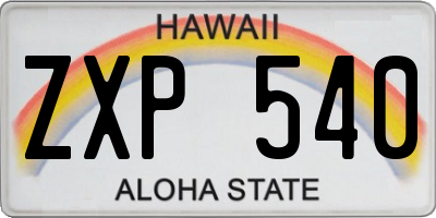 HI license plate ZXP540