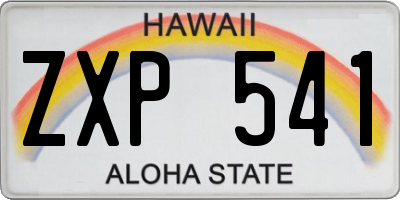 HI license plate ZXP541