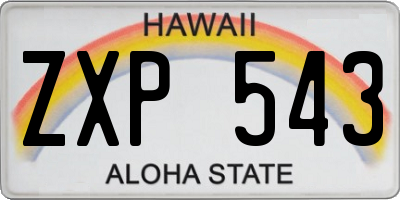 HI license plate ZXP543