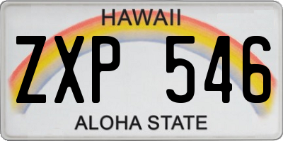 HI license plate ZXP546