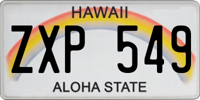 HI license plate ZXP549