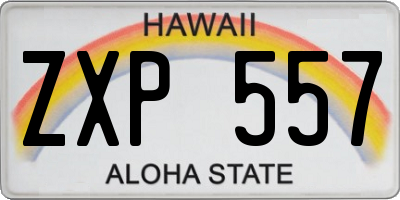HI license plate ZXP557