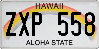 HI license plate ZXP558