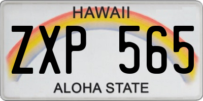 HI license plate ZXP565