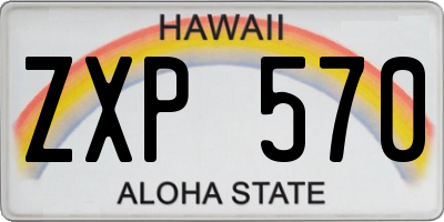 HI license plate ZXP570