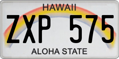 HI license plate ZXP575