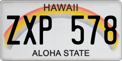 HI license plate ZXP578