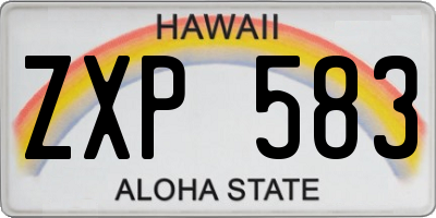 HI license plate ZXP583