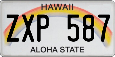 HI license plate ZXP587