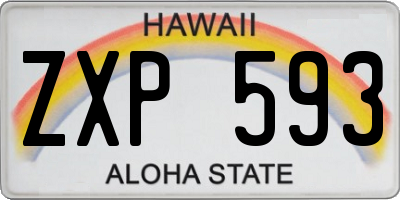 HI license plate ZXP593