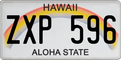 HI license plate ZXP596