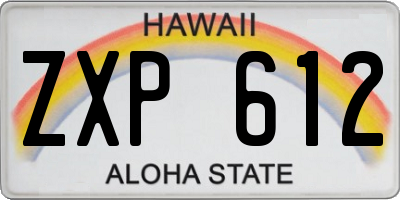 HI license plate ZXP612