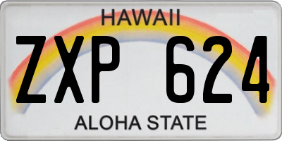 HI license plate ZXP624