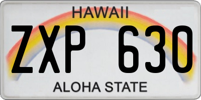 HI license plate ZXP630