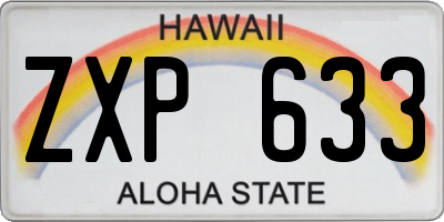 HI license plate ZXP633