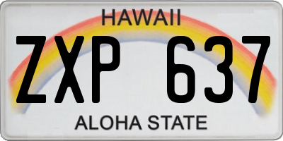 HI license plate ZXP637