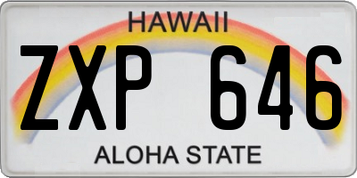 HI license plate ZXP646