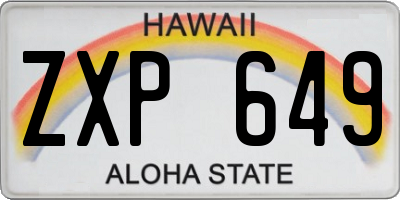 HI license plate ZXP649