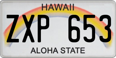 HI license plate ZXP653