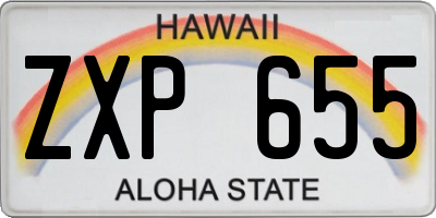 HI license plate ZXP655