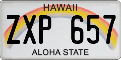 HI license plate ZXP657
