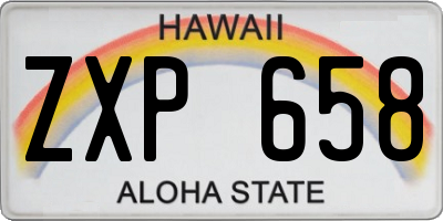 HI license plate ZXP658