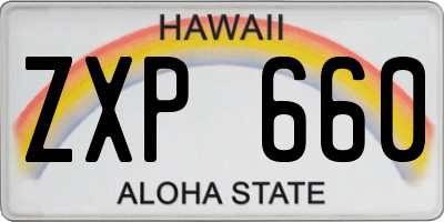 HI license plate ZXP660