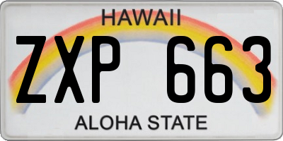 HI license plate ZXP663