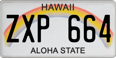 HI license plate ZXP664