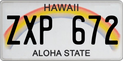 HI license plate ZXP672