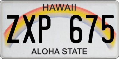 HI license plate ZXP675
