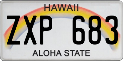 HI license plate ZXP683