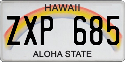 HI license plate ZXP685
