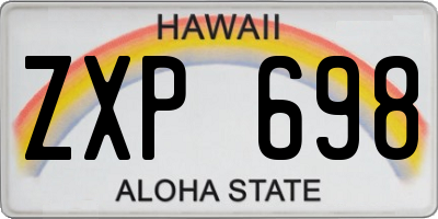 HI license plate ZXP698