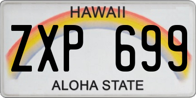 HI license plate ZXP699
