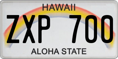 HI license plate ZXP700