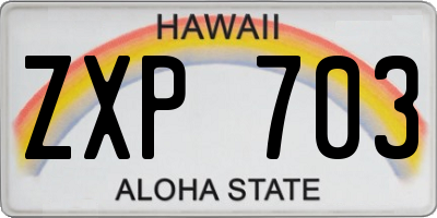 HI license plate ZXP703