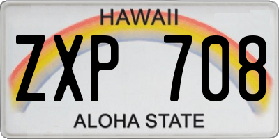 HI license plate ZXP708