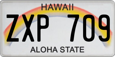 HI license plate ZXP709