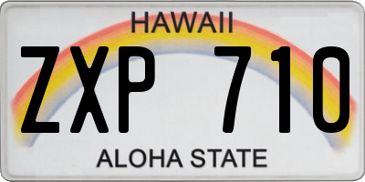 HI license plate ZXP710