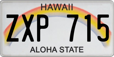 HI license plate ZXP715