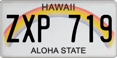 HI license plate ZXP719