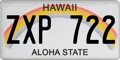 HI license plate ZXP722