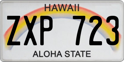 HI license plate ZXP723