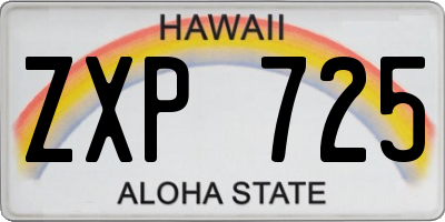 HI license plate ZXP725