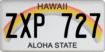 HI license plate ZXP727